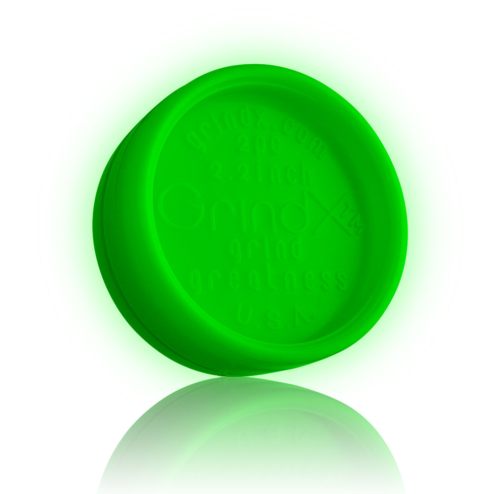 GrindX Herb & Spice Grinder Plastic Glow-Green Back 2-Piece 2.2-Inch Made In The USA.