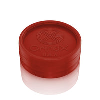 Thumbnail for GrindX Herb & Spice Grinder Plastic Red Closed Flat 2-Piece 2.2-Inch Made In The USA.