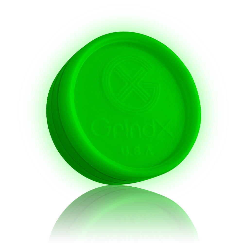 GrindX Herb & Spice Grinder Plastic Glowing-Green Front 2-Piece 2.2-Inch Made In The USA.