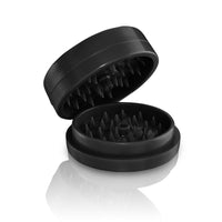 Thumbnail for GrindX Herb & Spice Grinder Plastic Black Teeth Half Open 2-Piece 2.2-Inch Made In The USA.